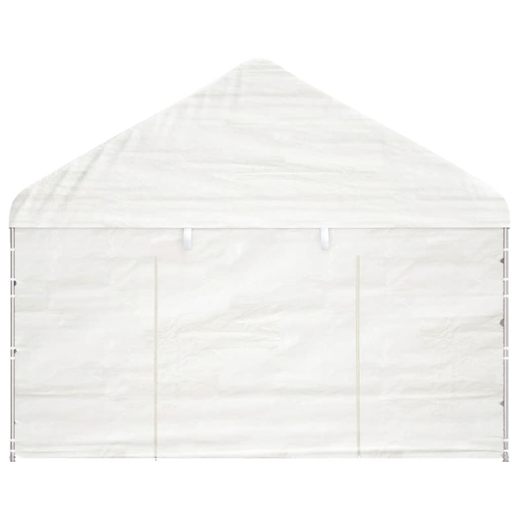 Belvedere with white roof 6.69x4,08x3,22 m polyethylene