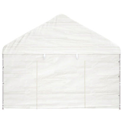 Belvedere with white roof 6.69x4,08x3,22 m polyethylene