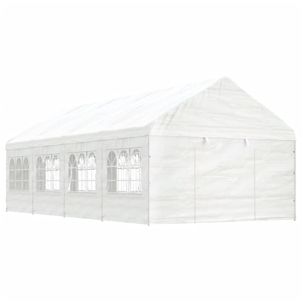 Belvedere with white roof 8.92x4,08x3,22 m polyethylene