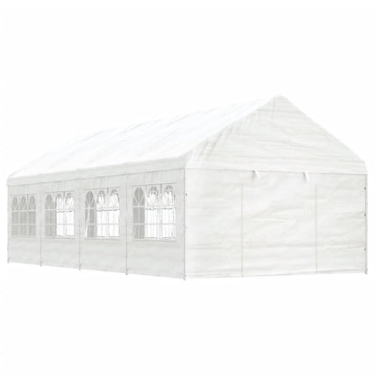Belvedere with white roof 8.92x4,08x3,22 m polyethylene