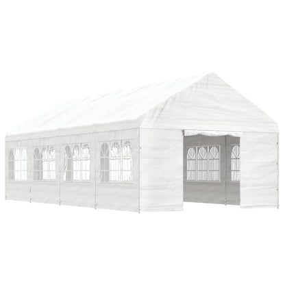 Belvedere with white roof 8.92x4,08x3,22 m polyethylene