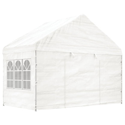 Belvedere with white roof 8.92x4,08x3,22 m polyethylene