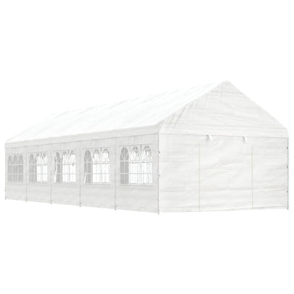 Belvedere with white roof 11.15x4,08x3,22 m polyethylene
