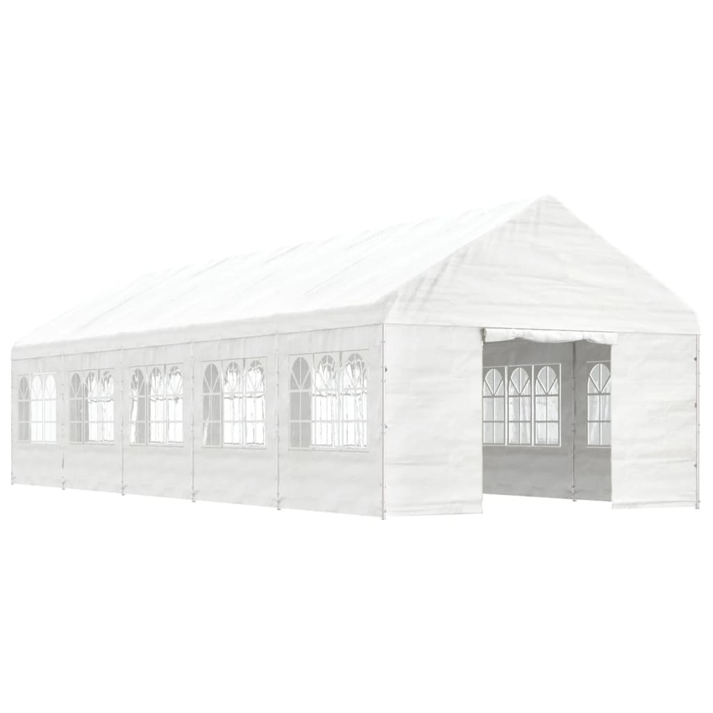 Belvedere with white roof 11.15x4,08x3,22 m polyethylene