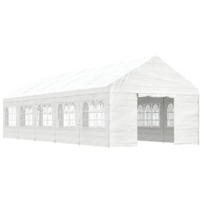 Belvedere with white roof 11.15x4,08x3,22 m polyethylene