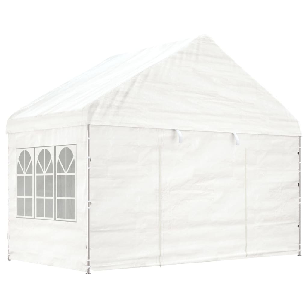 Belvedere with white roof 11.15x4,08x3,22 m polyethylene