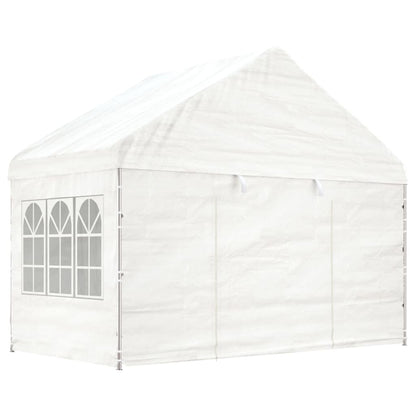 Belvedere with white roof 11.15x4,08x3,22 m polyethylene