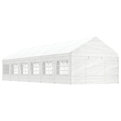 Belvedere with white roof 13.38x4,08x3,22 m polyethylene