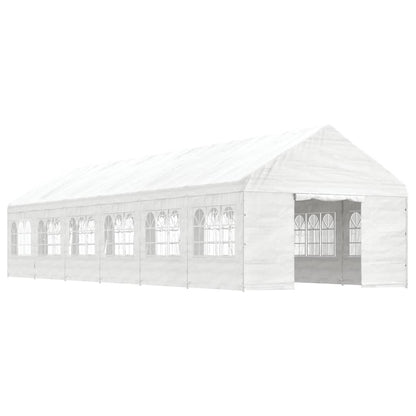 Belvedere with white roof 13.38x4,08x3,22 m polyethylene