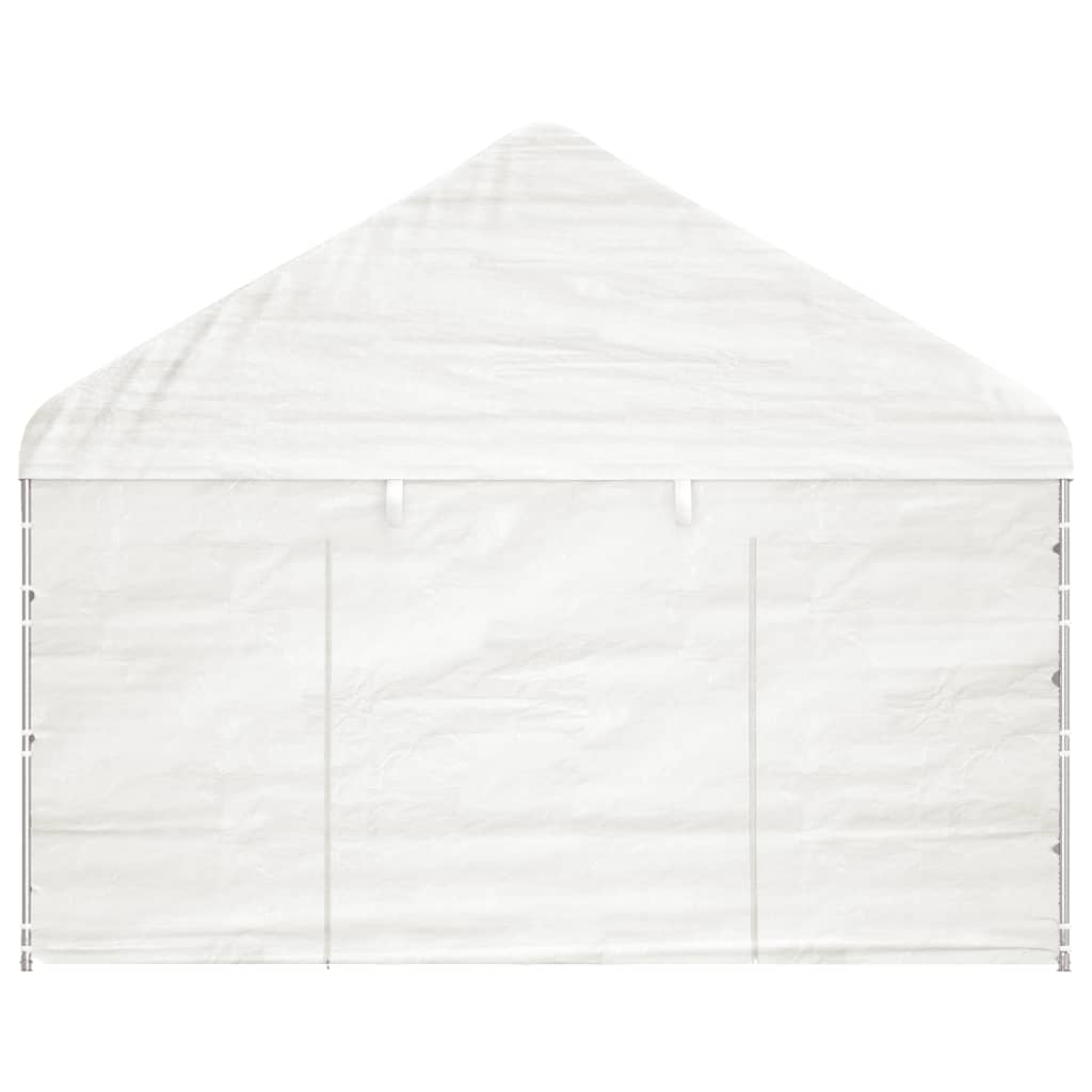 Belvedere with white roof 13.38x4,08x3,22 m polyethylene