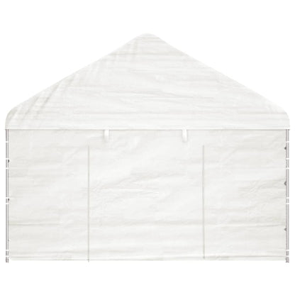 Belvedere with white roof 13.38x4,08x3,22 m polyethylene