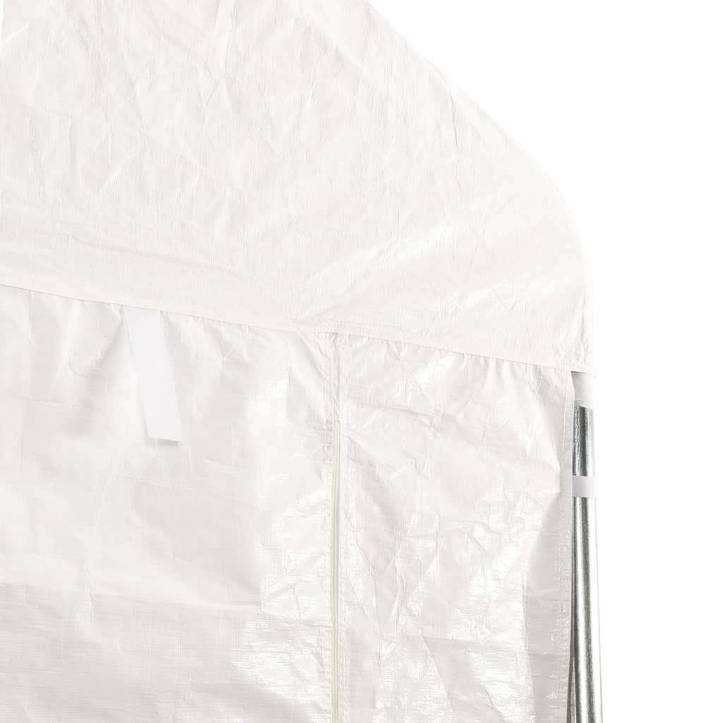 Belvedere with white roof 13.38x4,08x3,22 m polyethylene