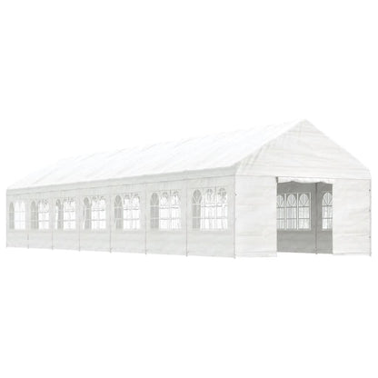 Belvedere with white roof 15.61x4,08x3,22 m polyethylene