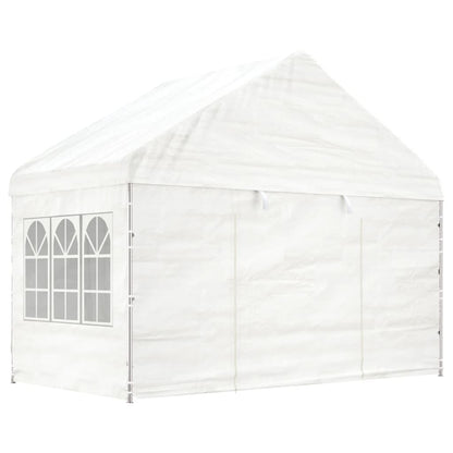 Belvedere with white roof 15.61x4,08x3,22 m polyethylene
