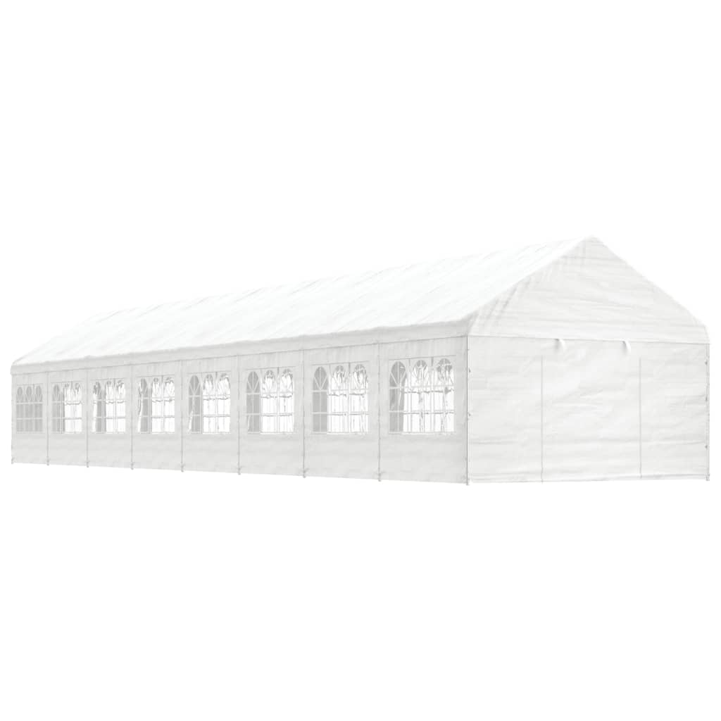 Belvedere with white roof 17.84x4,08x3,22 m polyethylene