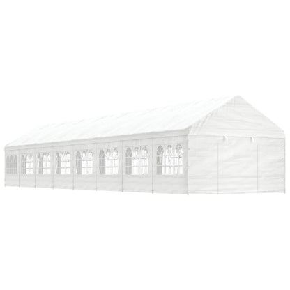 Belvedere with white roof 17.84x4,08x3,22 m polyethylene