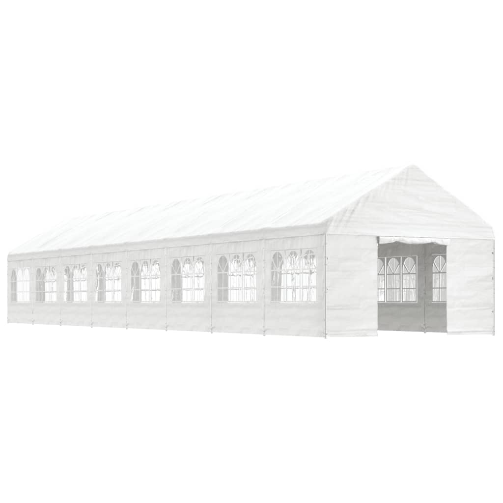 Belvedere with white roof 17.84x4,08x3,22 m polyethylene