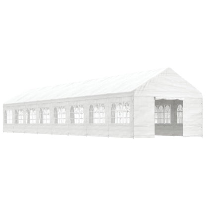 Belvedere with white roof 17.84x4,08x3,22 m polyethylene