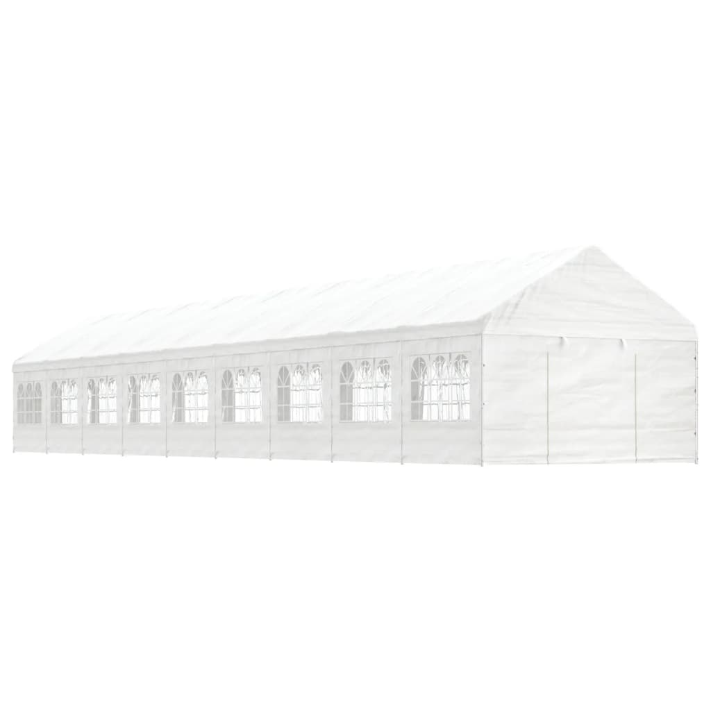 Belvedere with white roof 20.07x4,08x3,22 m polyethylene