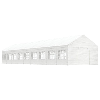Belvedere with white roof 20.07x4,08x3,22 m polyethylene