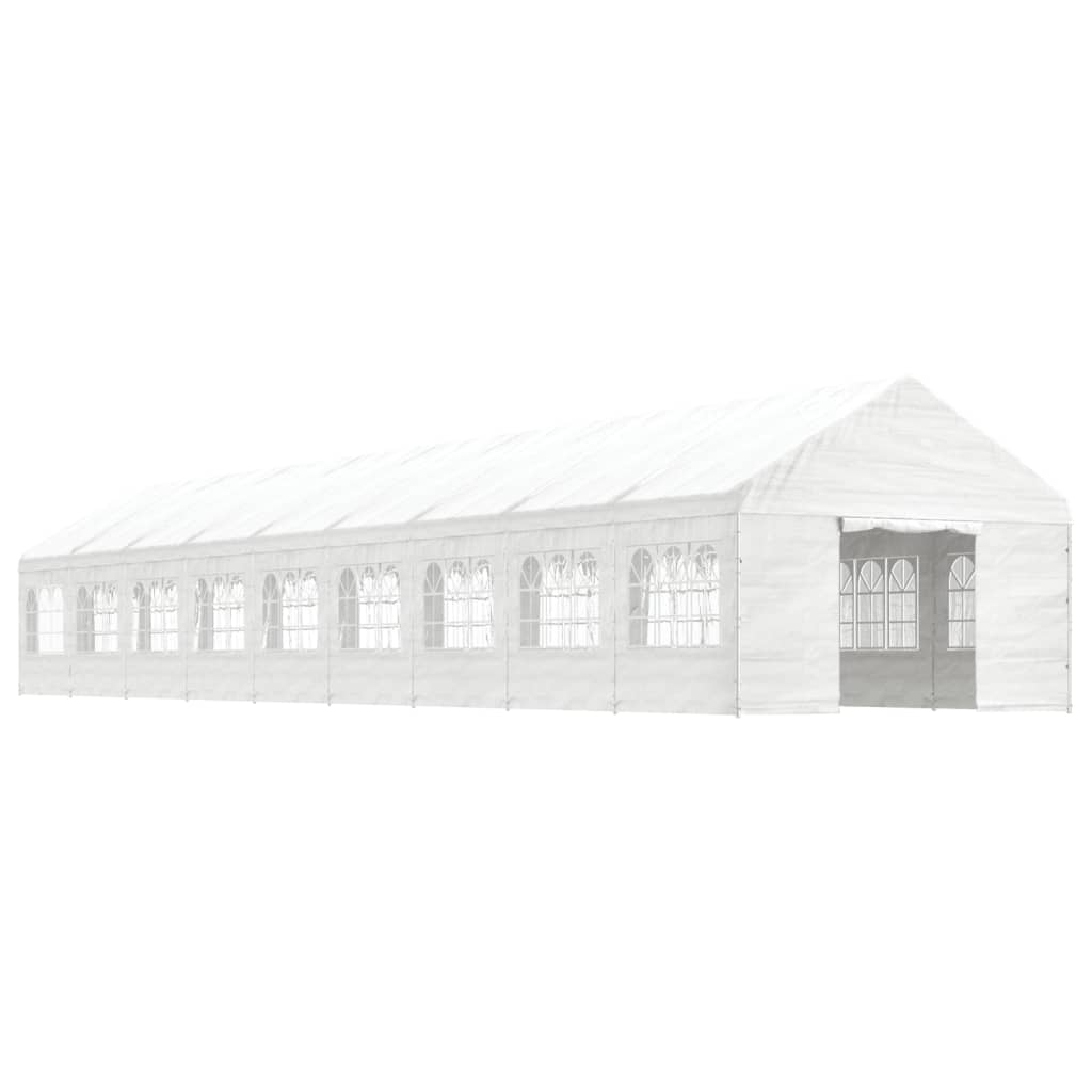 Belvedere with white roof 20.07x4,08x3,22 m polyethylene