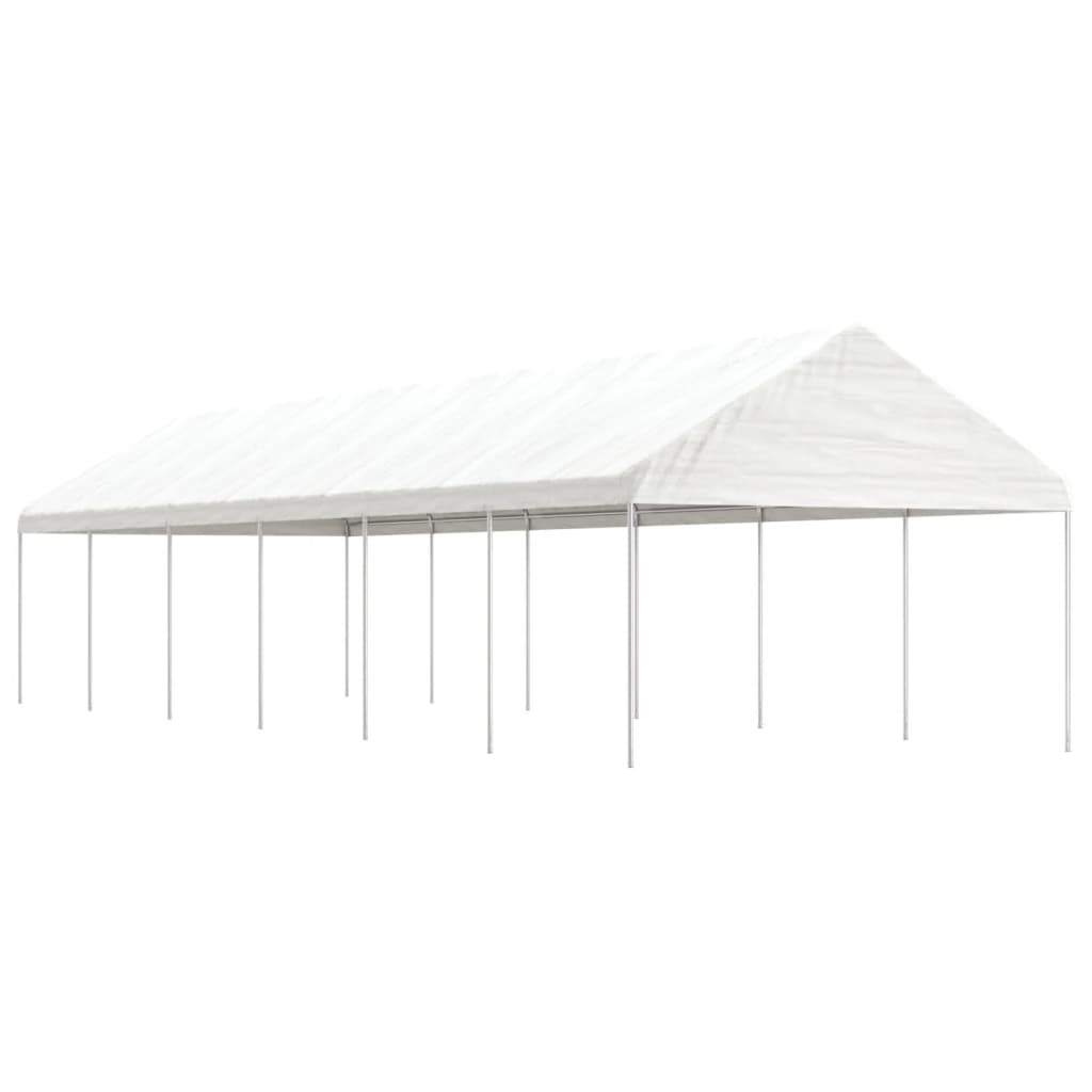 Belvedere with white roof 13.38x4,08x3,22 m polyethylene