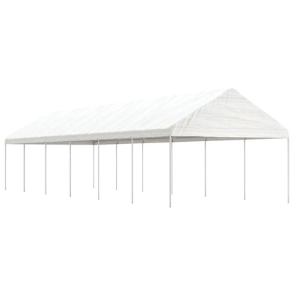Belvedere with white roof 13.38x4,08x3,22 m polyethylene