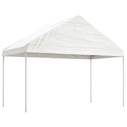 Belvedere with white roof 13.38x4,08x3,22 m polyethylene