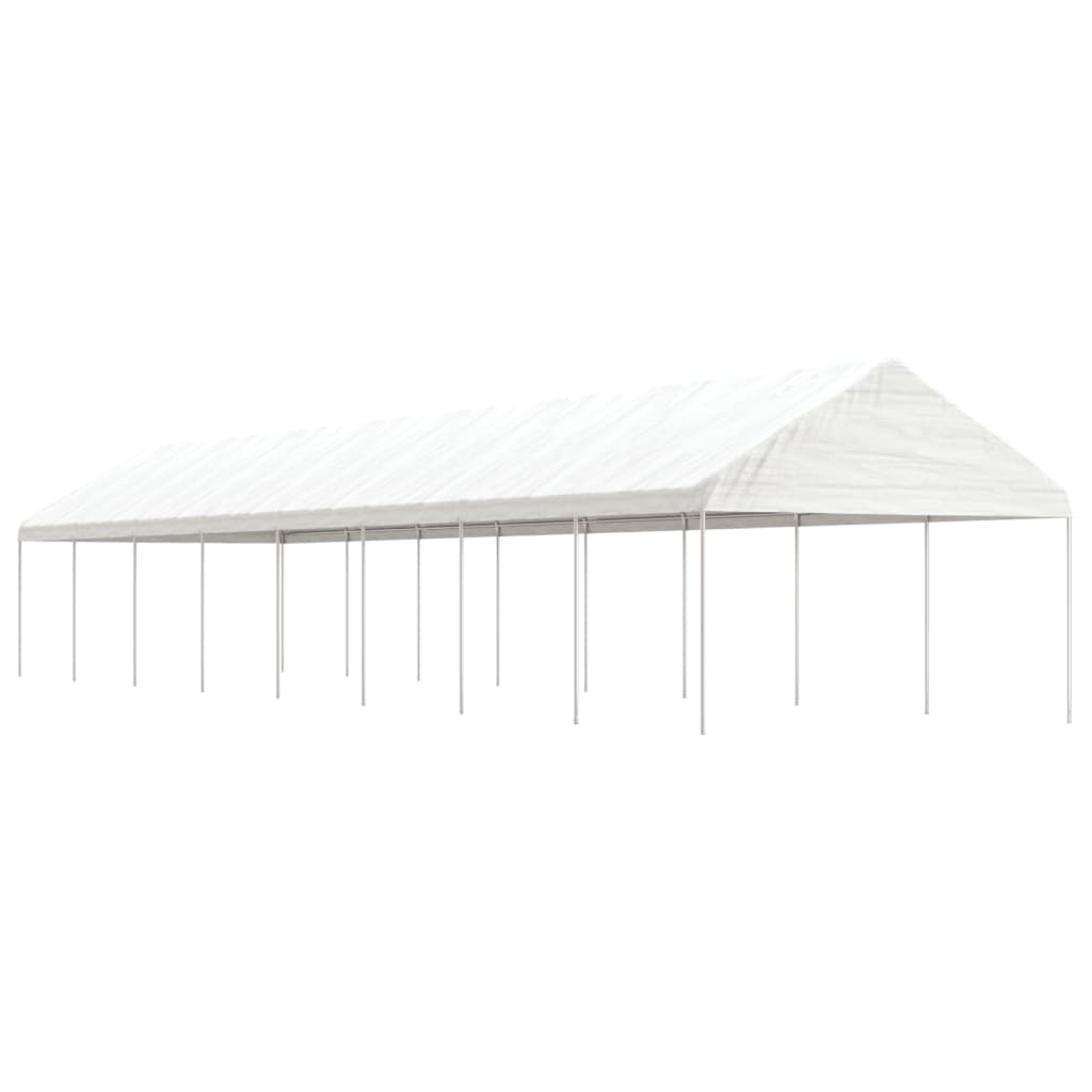 Belvedere with white roof 17.84x4,08x3,22 m polyethylene