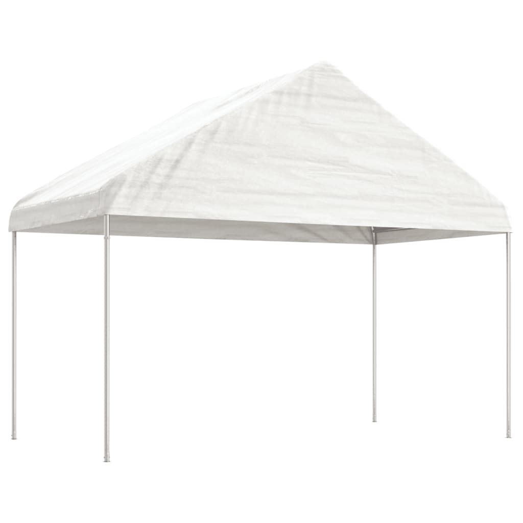 Belvedere with white roof 17.84x4,08x3,22 m polyethylene