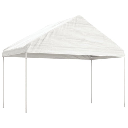 Belvedere with white roof 17.84x4,08x3,22 m polyethylene