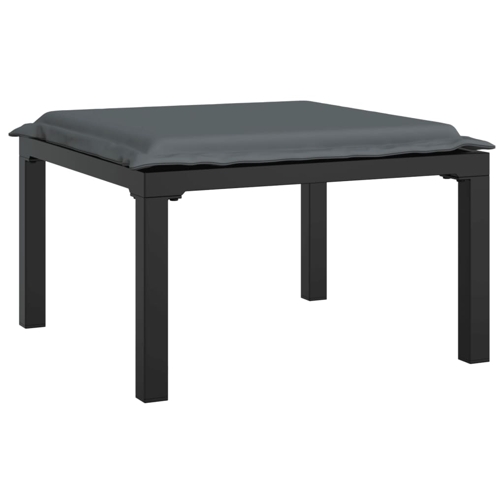 4 pcs garden furniture black and gray braided resin