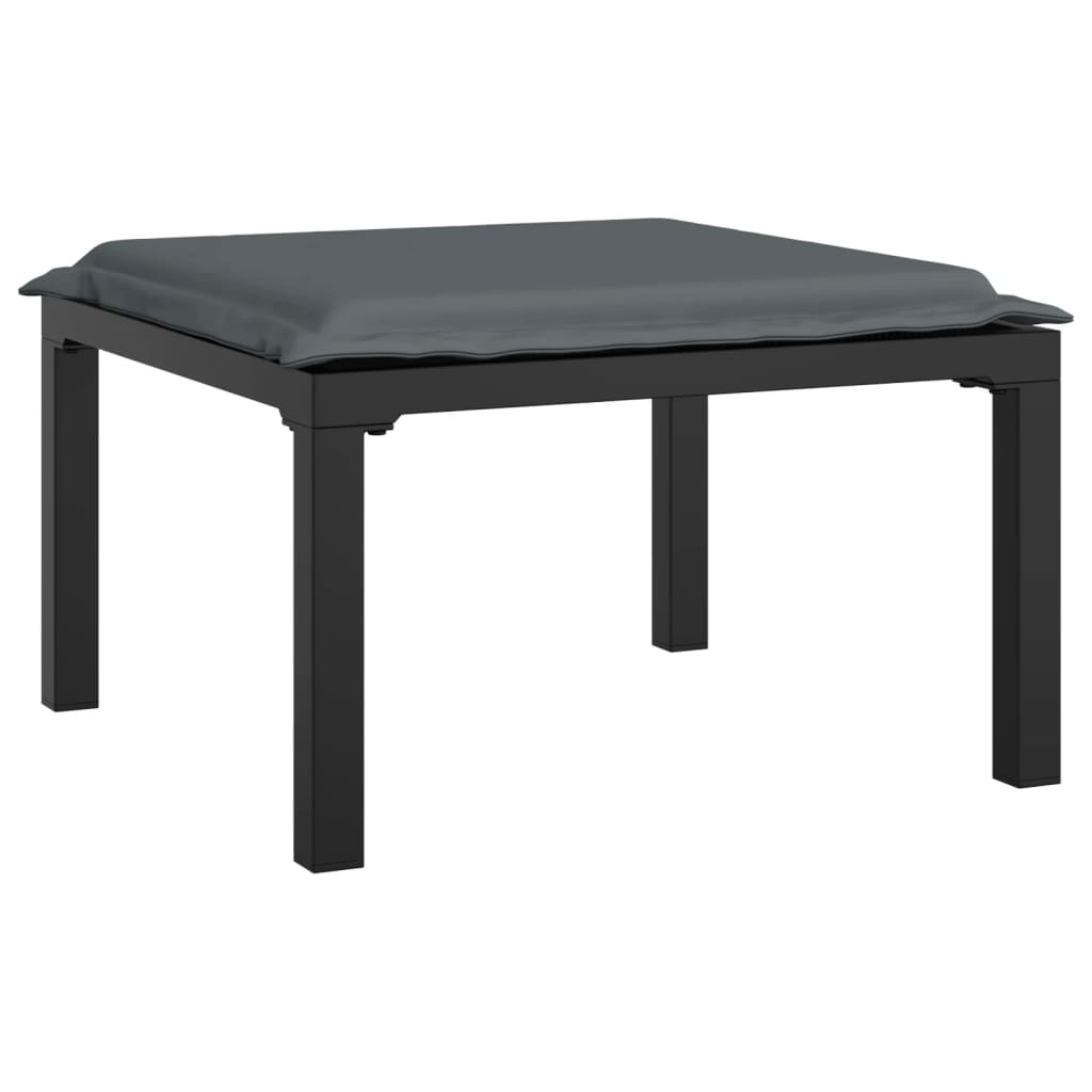 4 pcs garden furniture black and gray braided resin