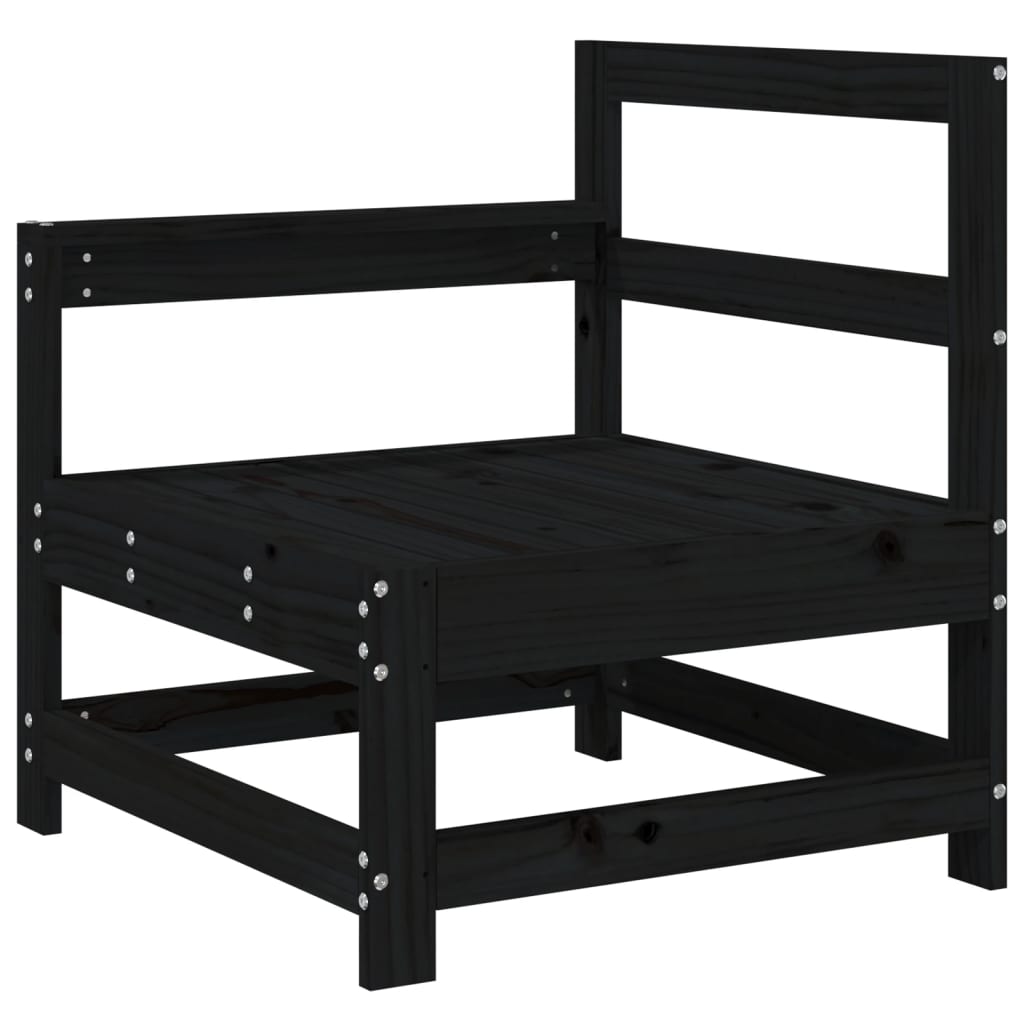 3 pcs black garden furniture solid pine wood