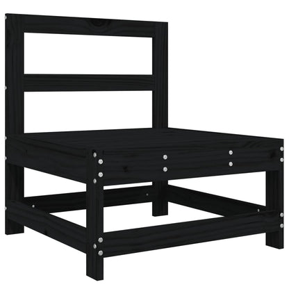3 pcs black garden furniture solid pine wood