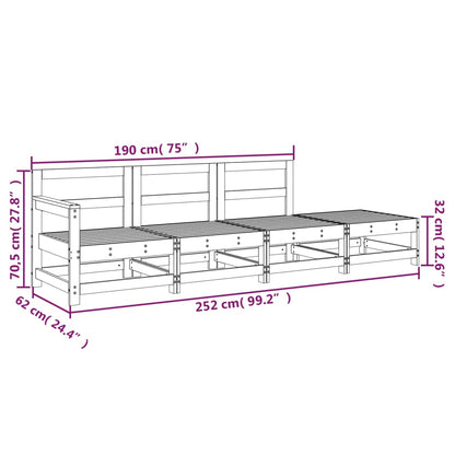 Muebles de jardín 4 PCS Douglas de madera maciza