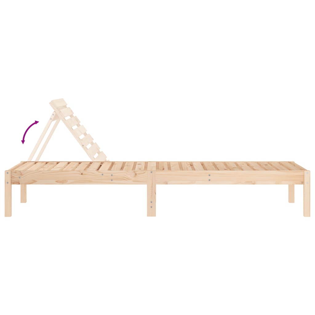 Silla larga de madera de pino sólido