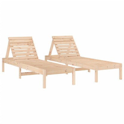 Sillas largas 2 pcs 199.5x60x74 cm de madera de pino sólido
