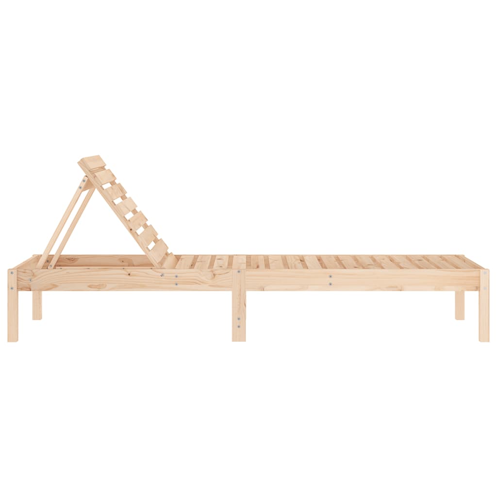Sillas largas 2 pcs 199.5x60x74 cm de madera de pino sólido