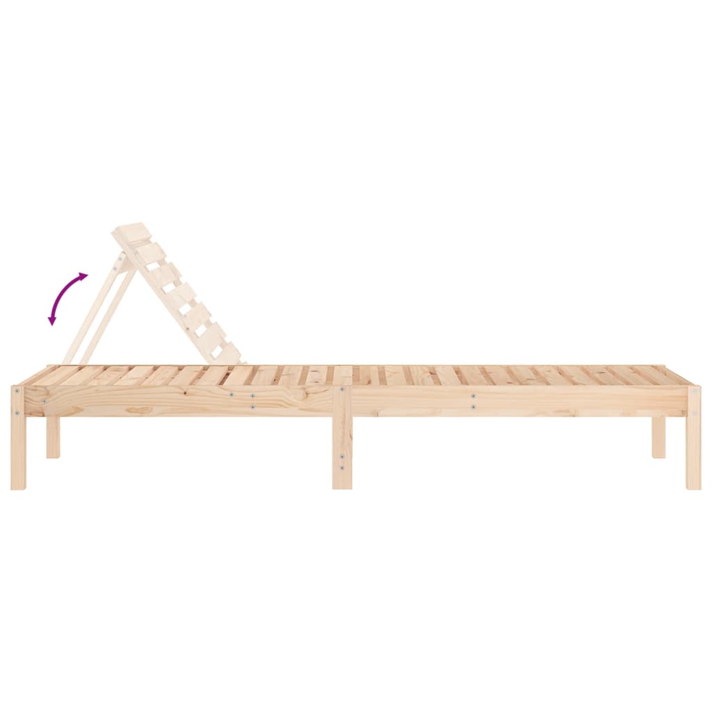 Sillas largas 2 pcs 199.5x60x74 cm de madera de pino sólido
