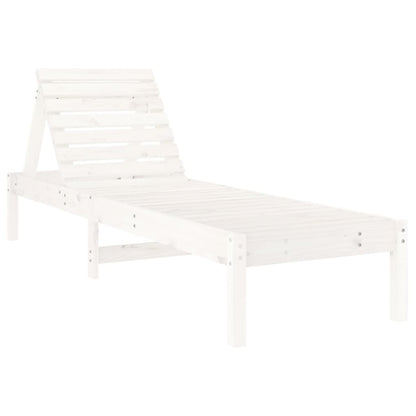 Sillas largas 2 pcs blancos 199.5x60x74 cm de madera de pino sólido