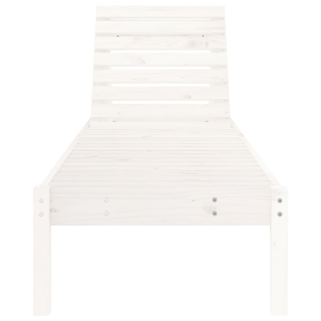 Sillas largas 2 pcs blancos 199.5x60x74 cm de madera de pino sólido