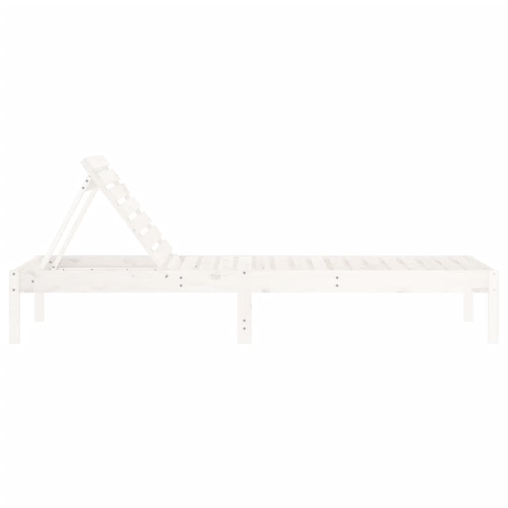 Sillas largas 2 pcs blancos 199.5x60x74 cm de madera de pino sólido