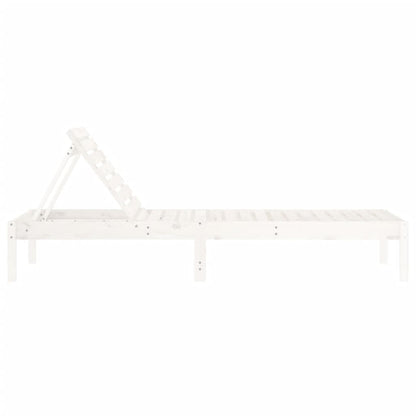 Sillas largas 2 pcs blancos 199.5x60x74 cm de madera de pino sólido