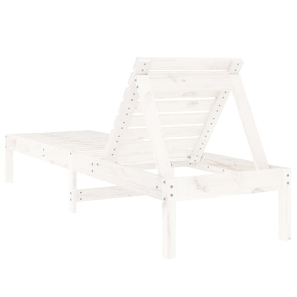Sillas largas 2 pcs blancos 199.5x60x74 cm de madera de pino sólido