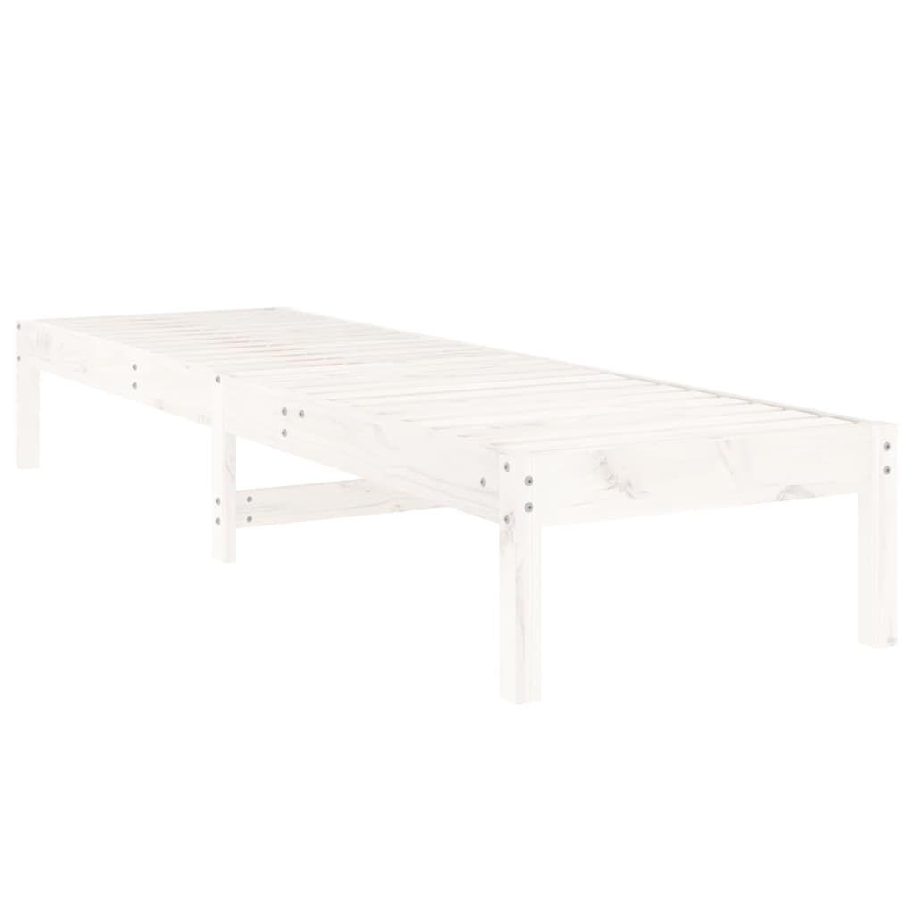 Sillas largas 2 pcs blancos 199.5x60x74 cm de madera de pino sólido