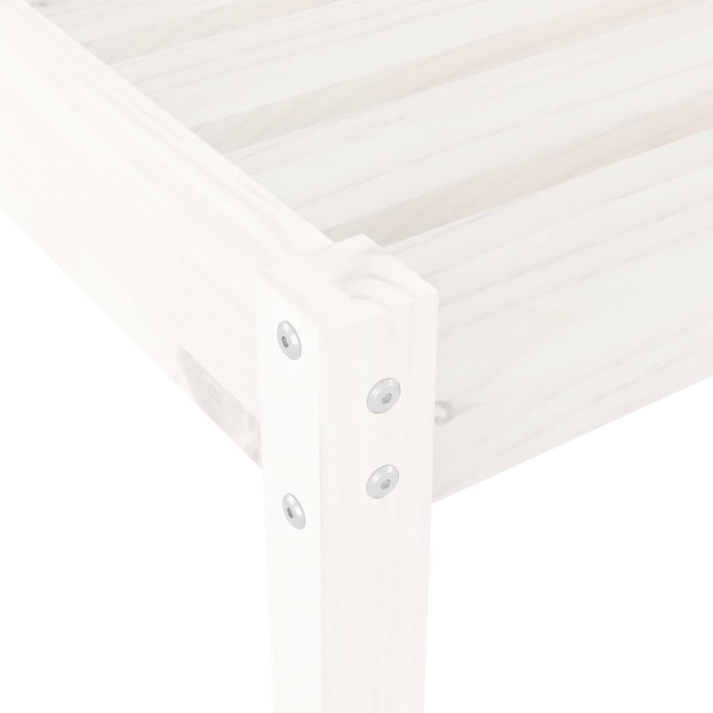 Sillas largas 2 pcs blancos 199.5x60x74 cm de madera de pino sólido