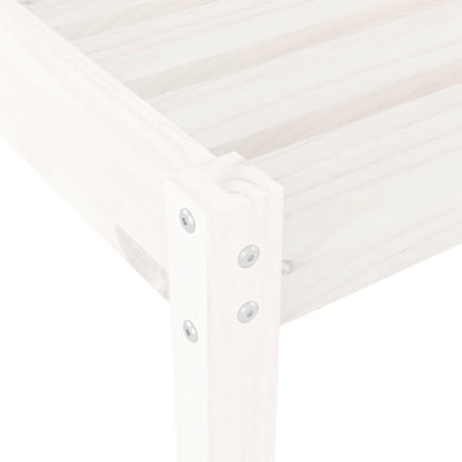 Sillas largas 2 pcs blancos 199.5x60x74 cm de madera de pino sólido