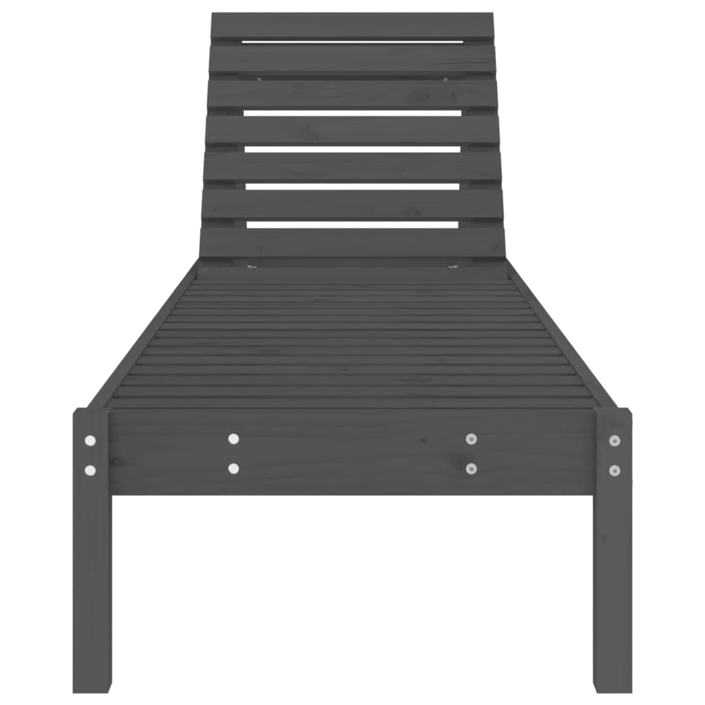 Silla Long Gray 199.5x60x74 cm de madera de pino sólido