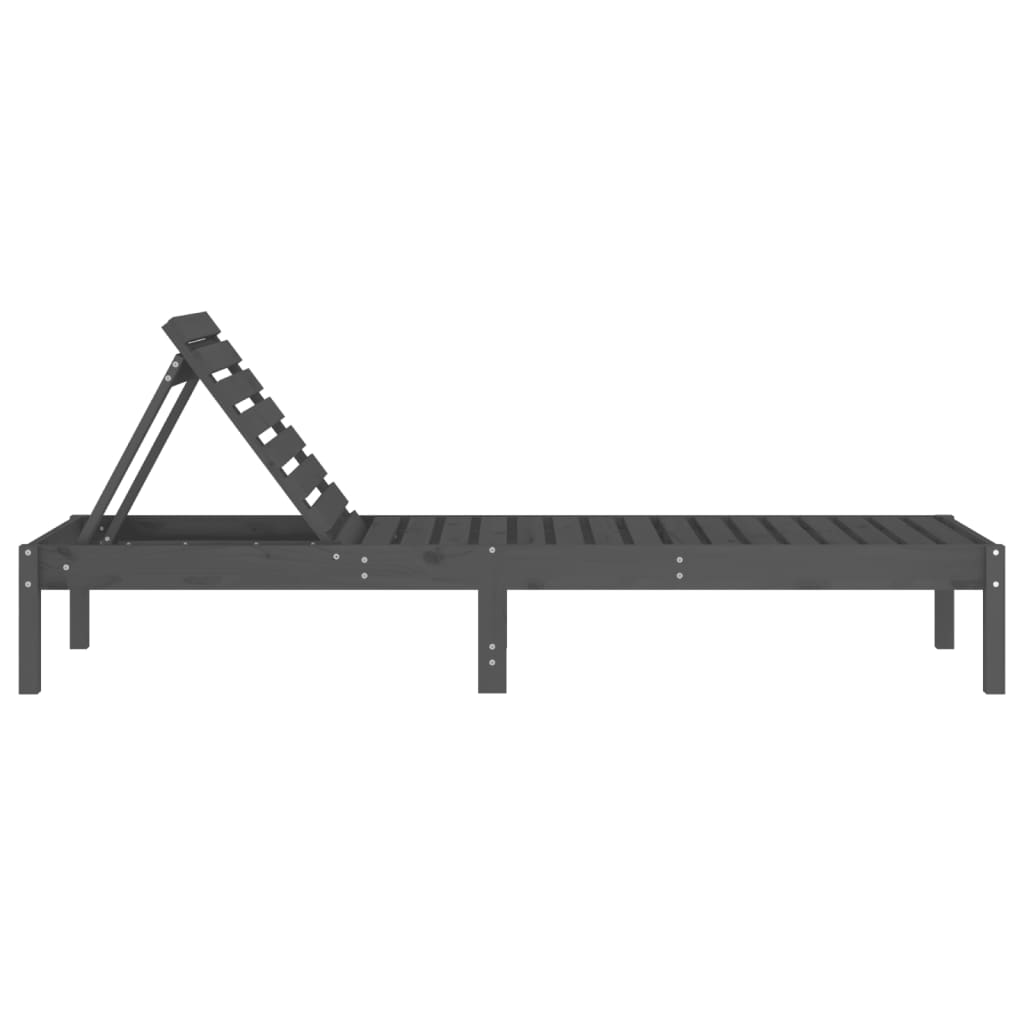 Silla Long Gray 199.5x60x74 cm de madera de pino sólido